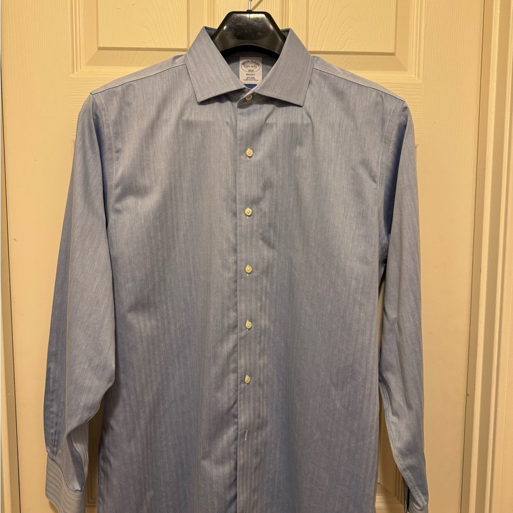 Brooks Brothers Blue Dress Shirt Classic Business Style